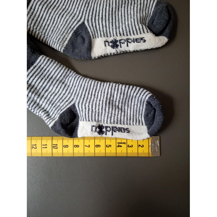 Noppies Babysokjes Grijs Wit Gestreept 10 cm