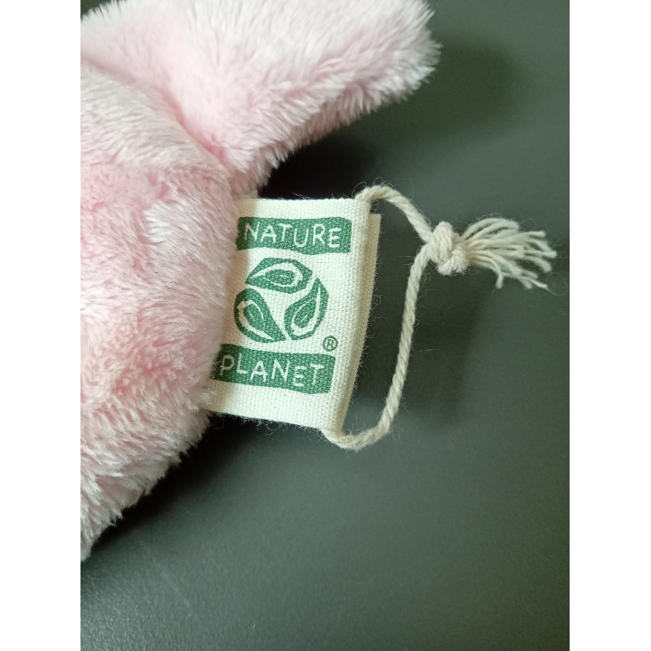 Nature Planet flamingo babyrammelaar knuffel roze 14 cm