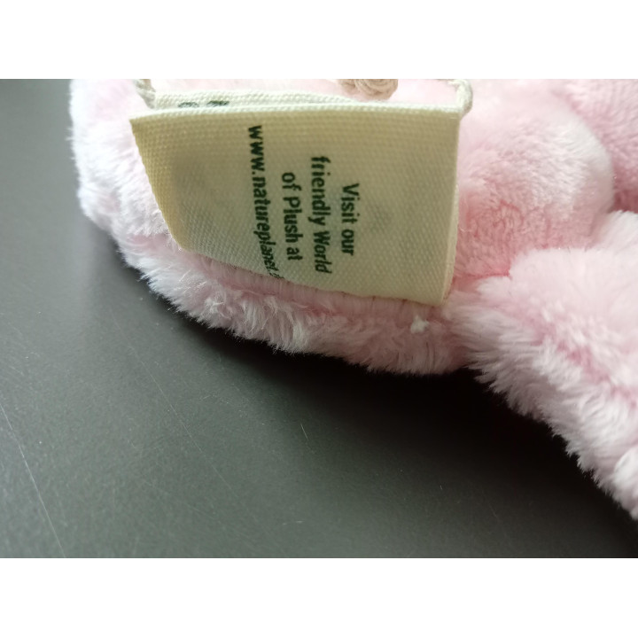Nature Planet flamingo babyrammelaar knuffel roze 14 cm