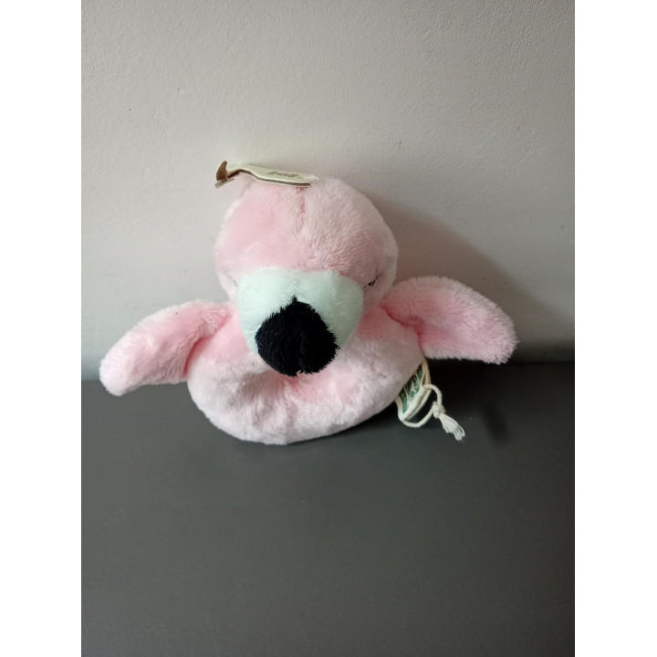 Nature Planet flamingo babyrammelaar knuffel roze 14 cm
