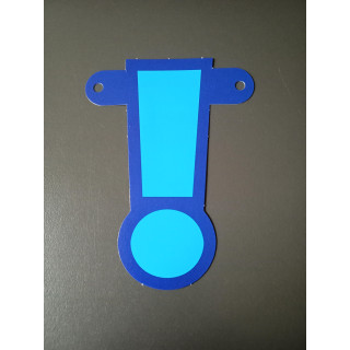 Blauw Kartonnen Uitroepteken voor Slinger