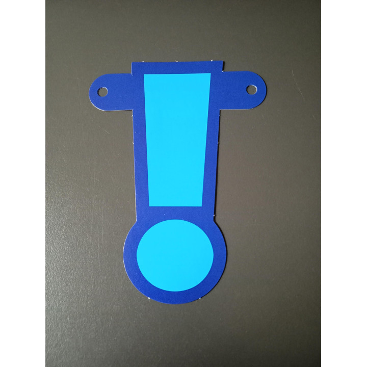Blauw Kartonnen Uitroepteken voor Slinger