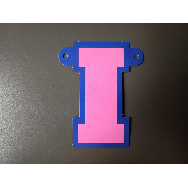 Kartonnen Letter I voor Slinger Blauw