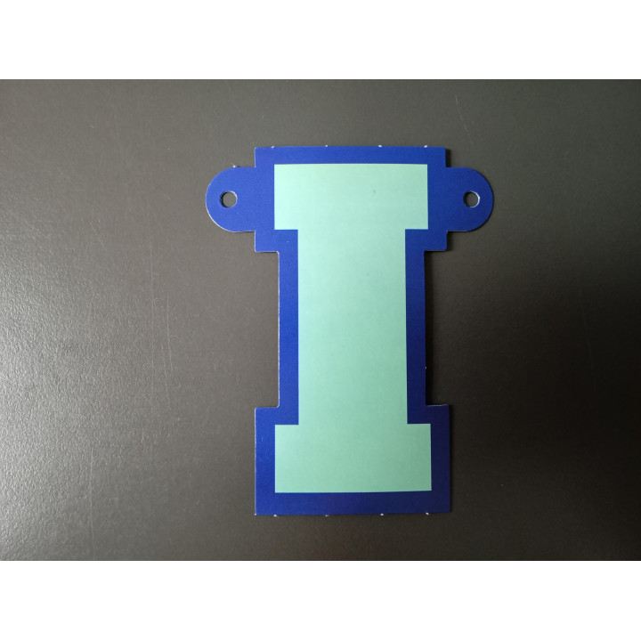 Kartonnen Letter I voor Slinger Blauw