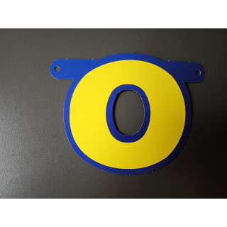 Kartonnen Letter O voor Slinger Blauw Geel