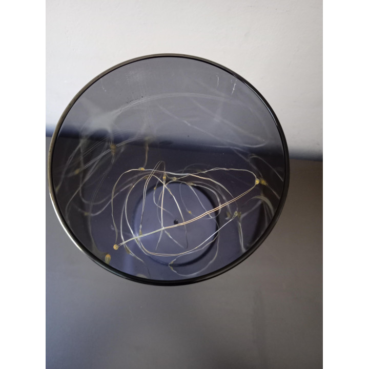 LED Sfeerlamp Vaas Rookglas met Warm Witte Lichtjes