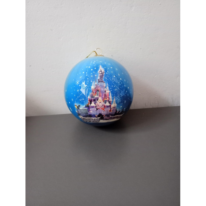 Disney Kerstbal Sleeping Beauty Castle Blauw