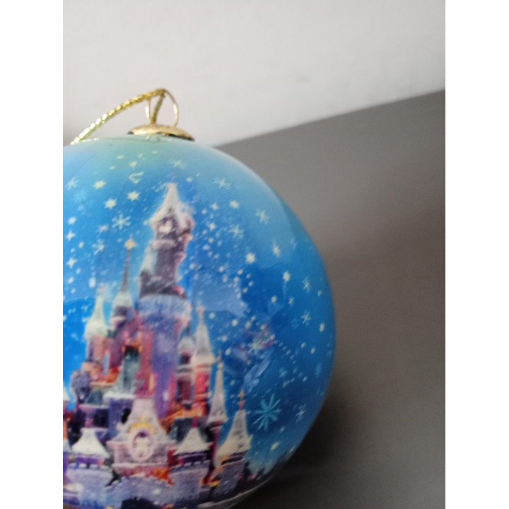 Disney Kerstbal Sleeping Beauty Castle Blauw