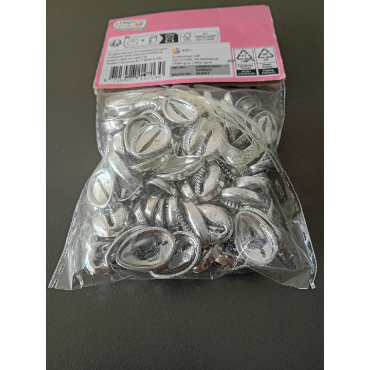 Zilverkleurige Schelpkralen Hobbyset 30 Gram