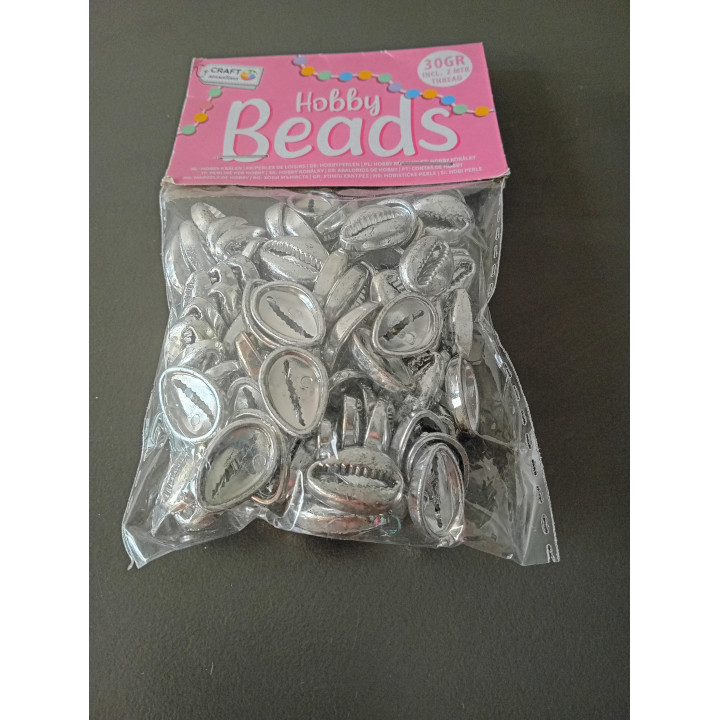 Zilverkleurige Schelpkralen Hobbyset 30 Gram