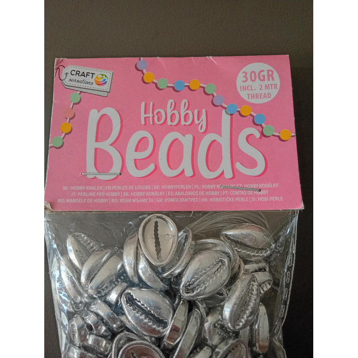 Zilverkleurige Schelpkralen Hobbyset 30 Gram