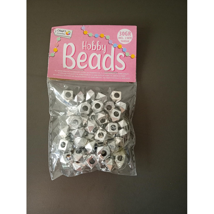Zilverkleurige Geometrische Kralen Hobbyset 30 Gram