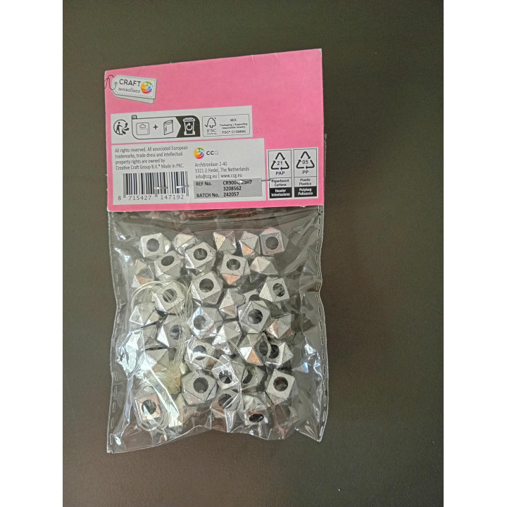 Zilverkleurige Geometrische Kralen Hobbyset 30 Gram
