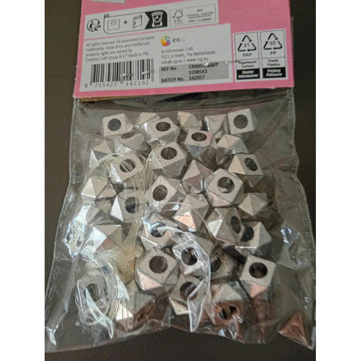 Zilverkleurige Geometrische Kralen Hobbyset 30 Gram