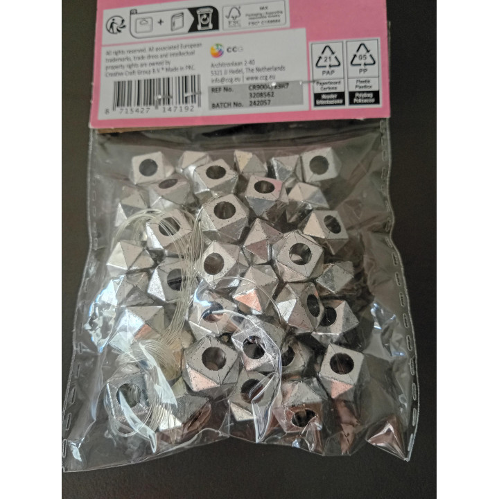 Zilverkleurige Geometrische Kralen Hobbyset 30 Gram