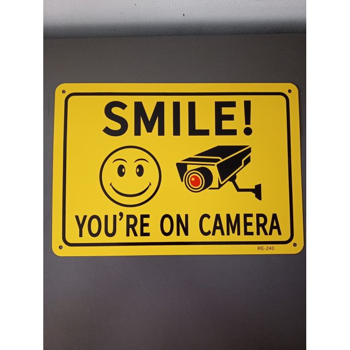 Waarschuwingsbord Smile You're on Camera
