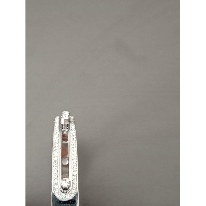 Zilverkleurige Armband met Strass en Kliksluiting