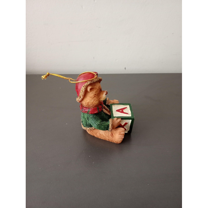 Kersthanger Teddybeer met Letterblokje
