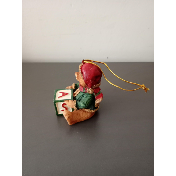 Kersthanger Teddybeer met Letterblokje