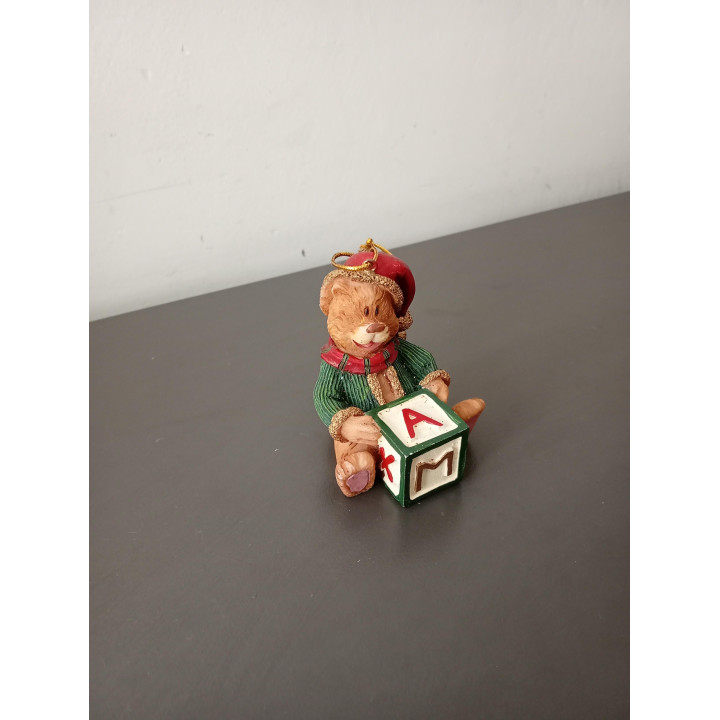 Kersthanger Teddybeer met Letterblokje