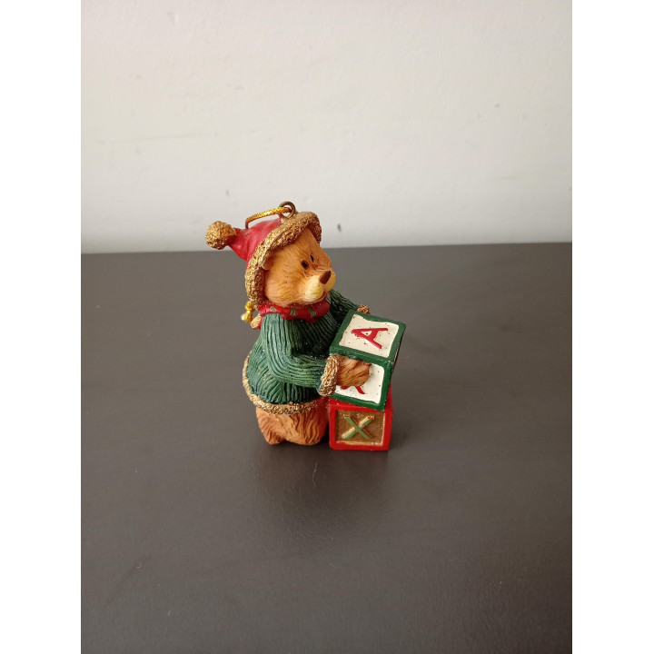 Kersthanger Teddybeer met Letterblokje