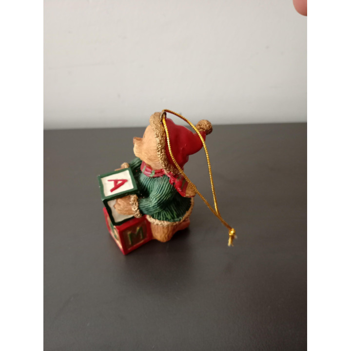 Kersthanger Teddybeer met Letterblokje