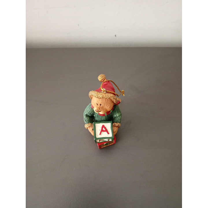 Kersthanger Teddybeer met Letterblokje