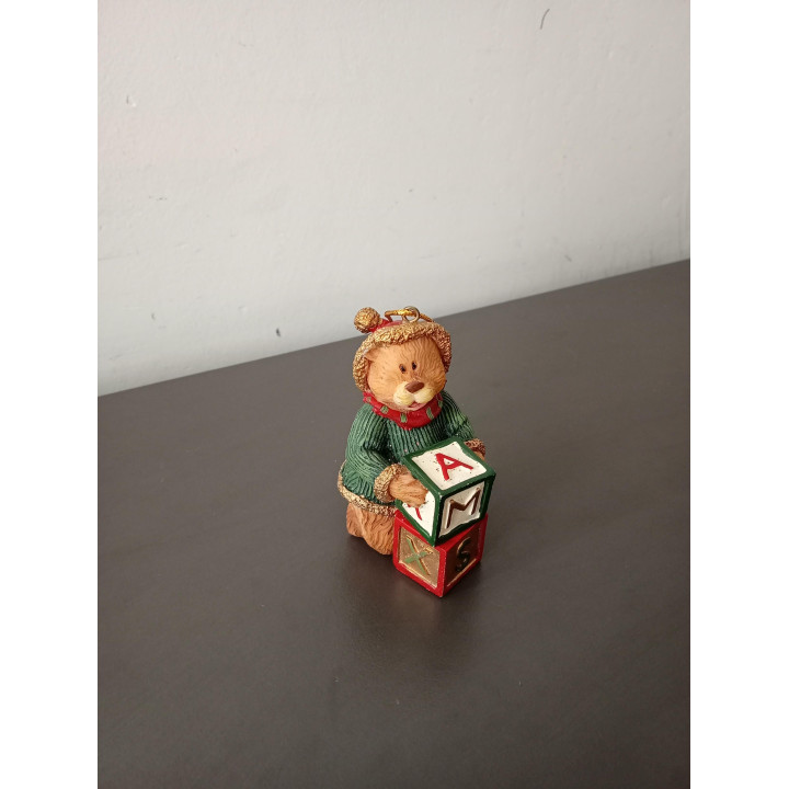 Kersthanger Teddybeer met Letterblokje