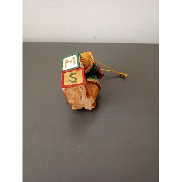Kersthanger Teddybeer met Letterblokje