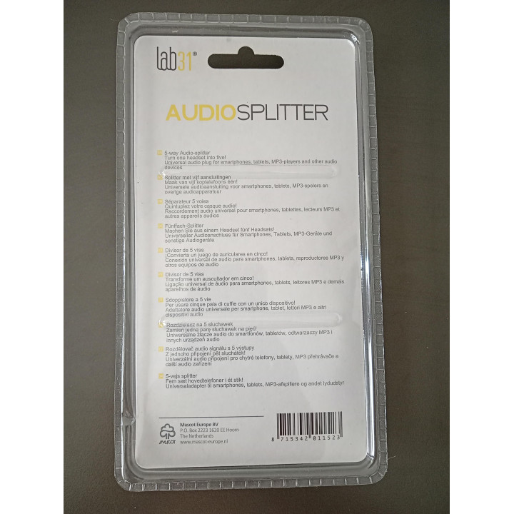 Lab31 5-Way Audio Splitter 3,5 mm Nieuw