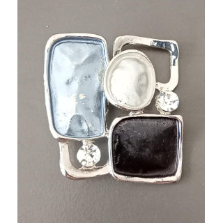 Decoratief Zilverkleurig Ornament met Blauwe Accenten