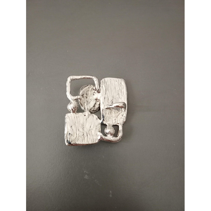 Decoratief Zilverkleurig Ornament met Blauwe Accenten