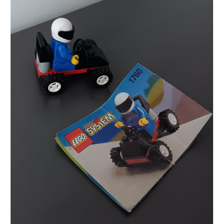 LEGO System 1760 - Mini Racekart met Bestuurder + Handleiding