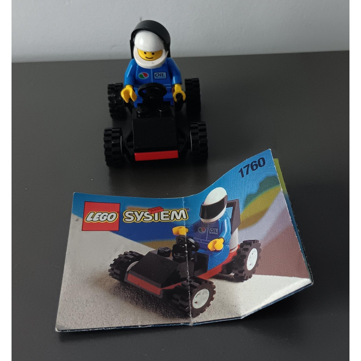 LEGO System 1760 - Mini Racekart met Bestuurder + Handleiding