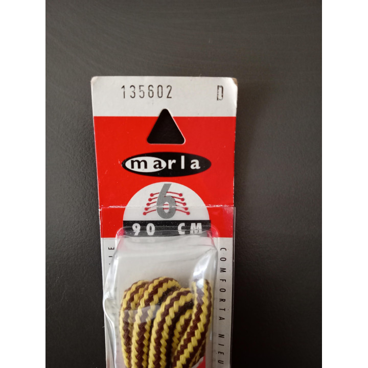Marla Ronde Schoenveters 90 cm Geel Bruin Nieuw