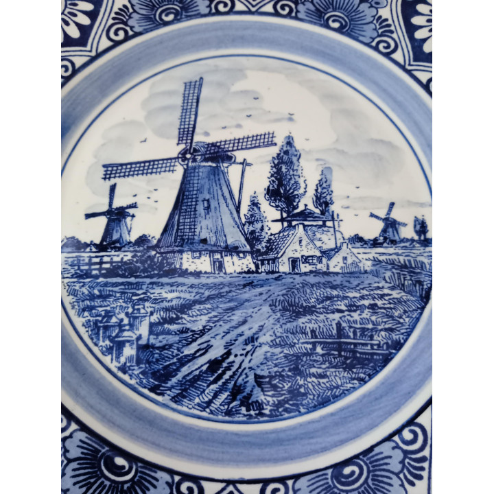 Delfts Blue Handbeschilderd Sierbord 22,5 cm