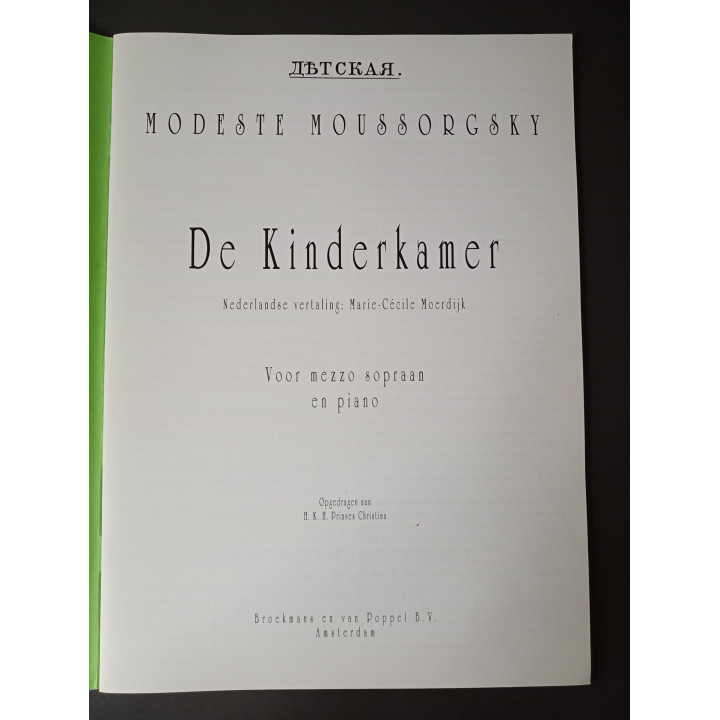 Modeste Moussorgsky De Kinderkamer bladmuziek mezzo sopraan piano