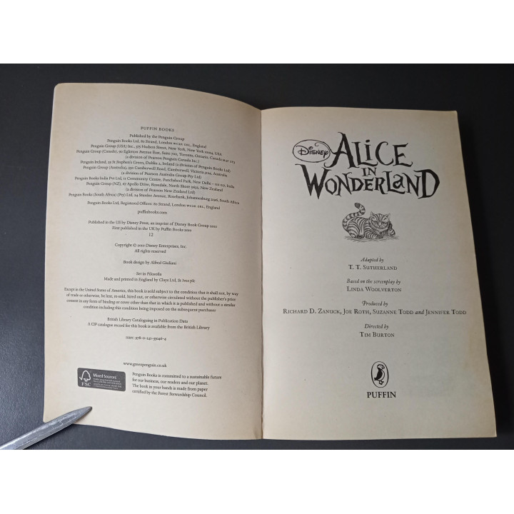 Disney Alice in Wonderland Engelstalig boek Tim Burton