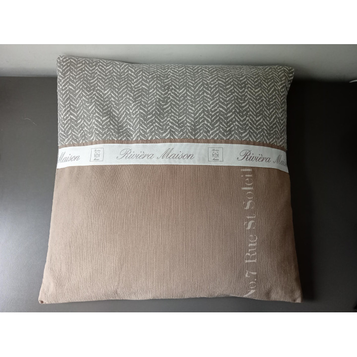 Riviera Maison sierkussen taupe grijs 45 x 45 cm