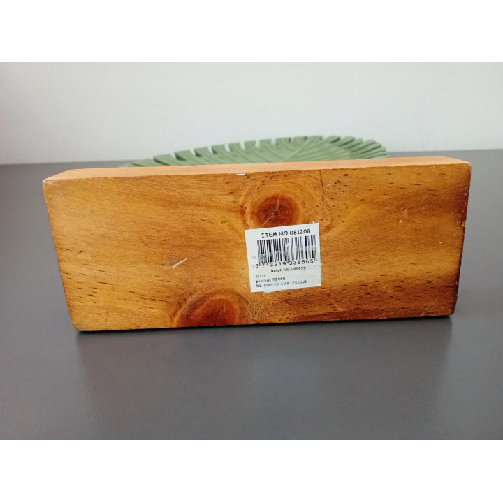 Decoratief monstera blad op houten voet 38 cm