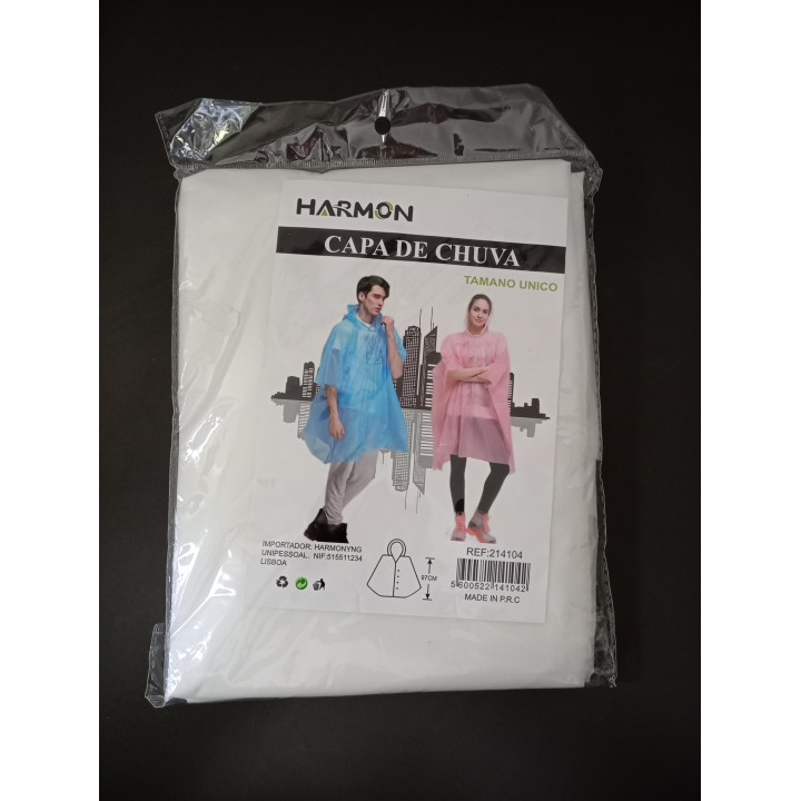 Harmon transparante regenponcho one size nieuw