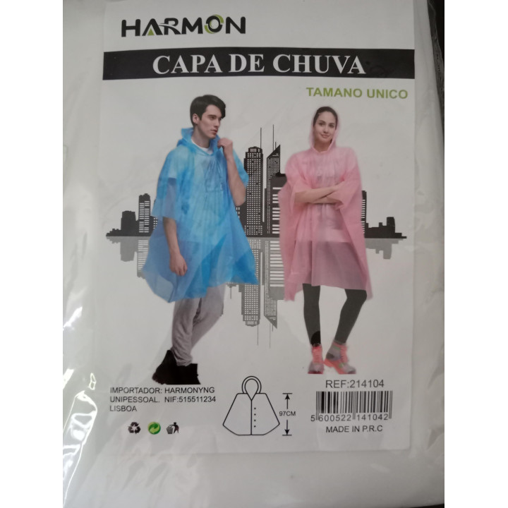 Harmon transparante regenponcho one size nieuw