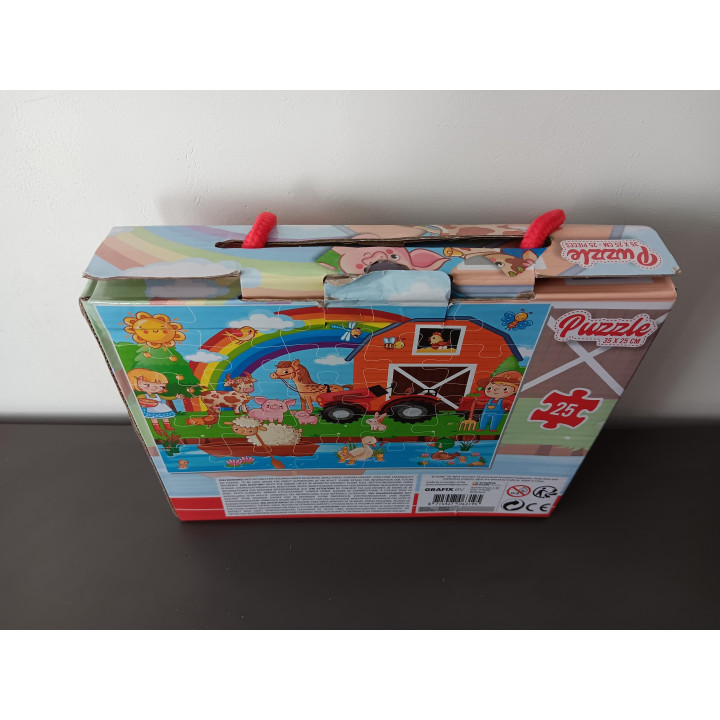 Grafix Kinderpuzzel - Boerderij - 25 Stukjes - Met Draagtasdoos