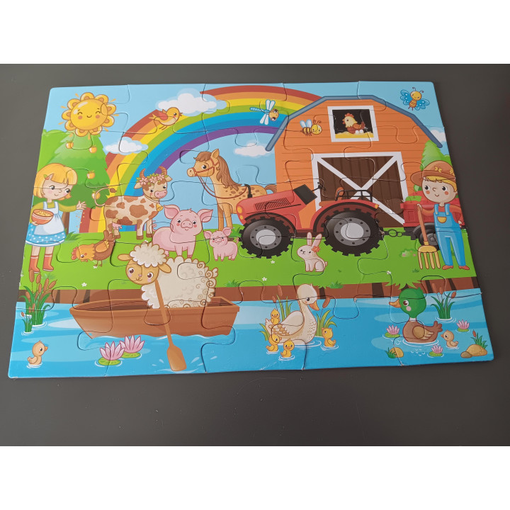 Grafix Kinderpuzzel - Boerderij - 25 Stukjes - Met Draagtasdoos