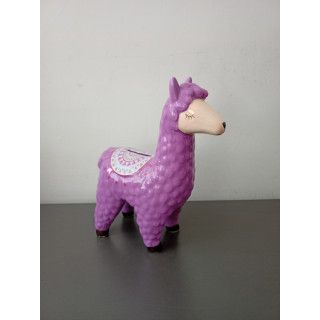 Spaarpot lama alpaca paars keramiek 20 cm