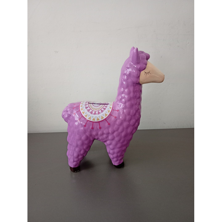 Spaarpot lama alpaca paars keramiek 20 cm