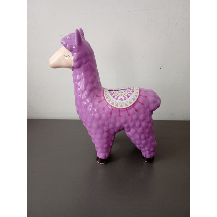 Spaarpot lama alpaca paars keramiek 20 cm
