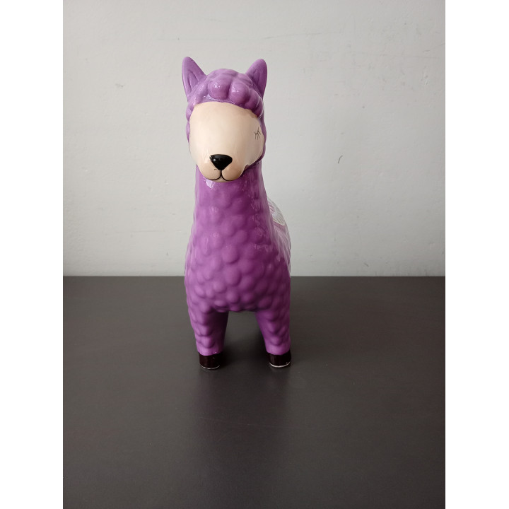Spaarpot lama alpaca paars keramiek 20 cm