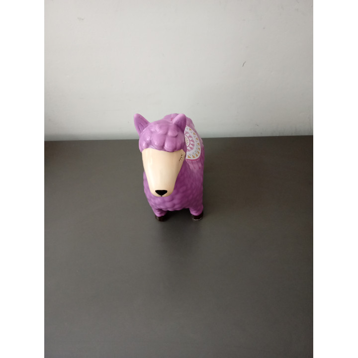 Spaarpot lama alpaca paars keramiek 20 cm