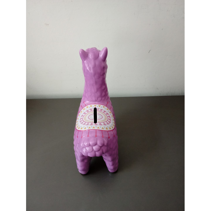 Spaarpot lama alpaca paars keramiek 20 cm